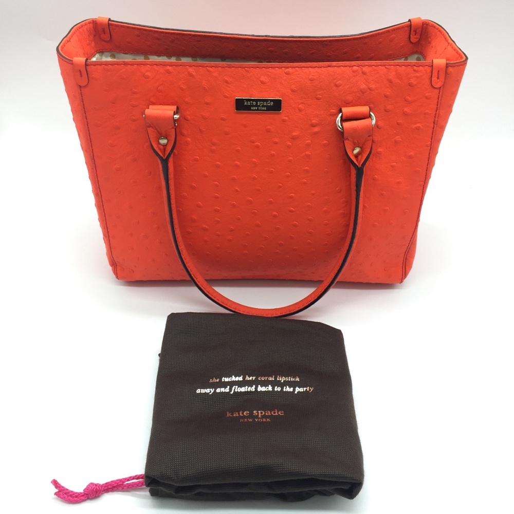 NWT Kate Spade Wellesley Quinn Bag in Ostrich Flame